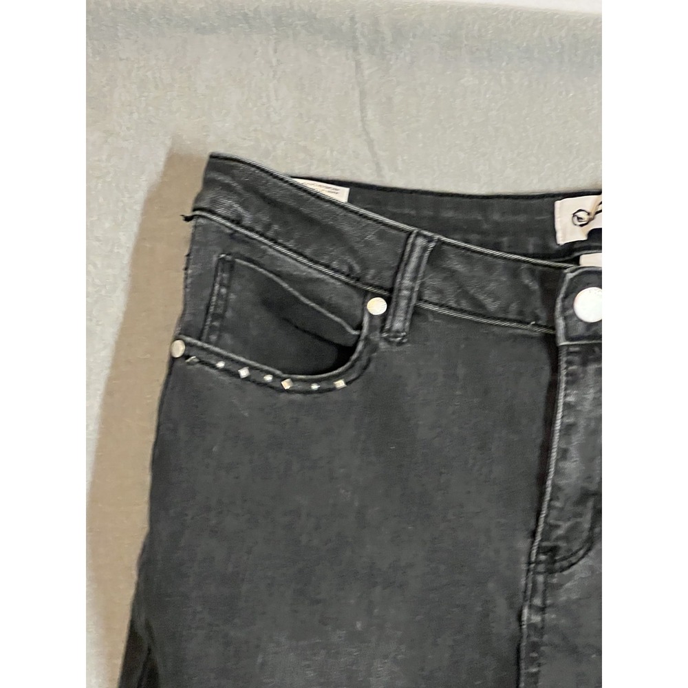 PTCL ETHIKAL BRAND Women's Black Studded Flare Jeans Size 31 Stretch Denim - Picture 2 of 12